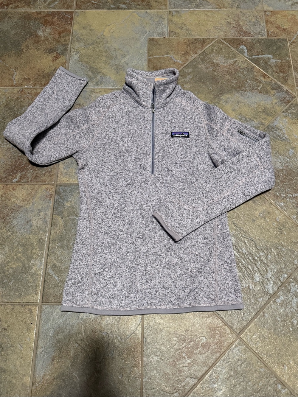 Patagonia Light Gray Heather Quarter-Zip Fleece Pullover